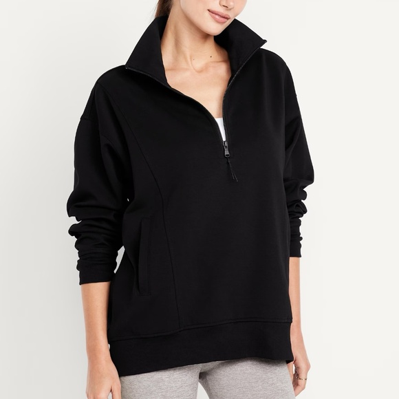 PINK Victoria's Secret Black Tunic Pullover Top - Picture 1 of 5